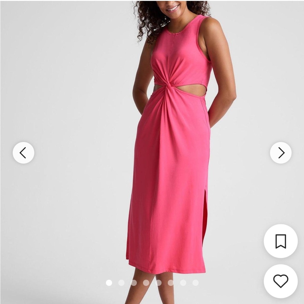Beyond Yoga Vibrant Pink Cutout Midi Dress